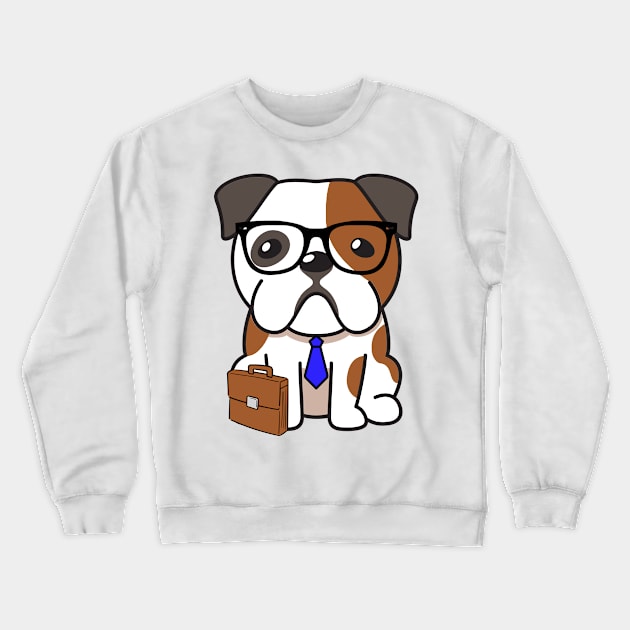 Funny bulldog is on the way to work Crewneck Sweatshirt by Pet Station